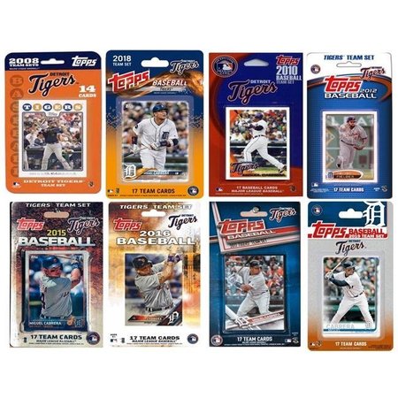 WILLIAMS & SON SAW & SUPPLY C&I Collectables TIGERS818TS MLB Detroit Tigers 8 Different Licensed Trading Card Team Sets TIGERS818TS